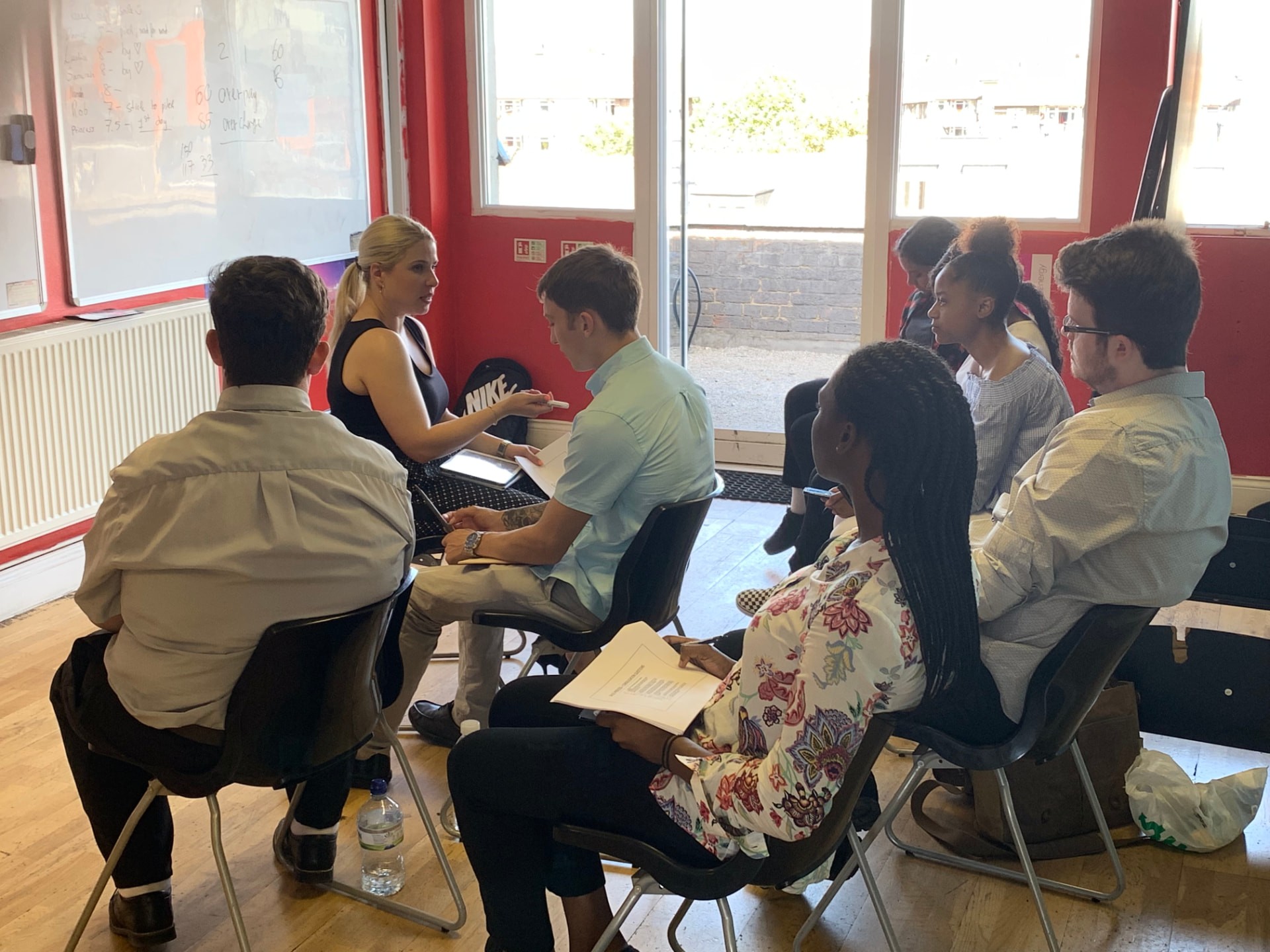 A small group taking part in a coaching session